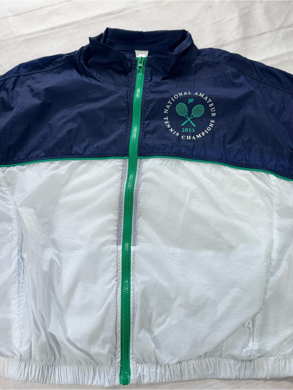 Fabletics Lightweight Windbreaker Jacket – Tennis Inspired Colorblock Zip Up